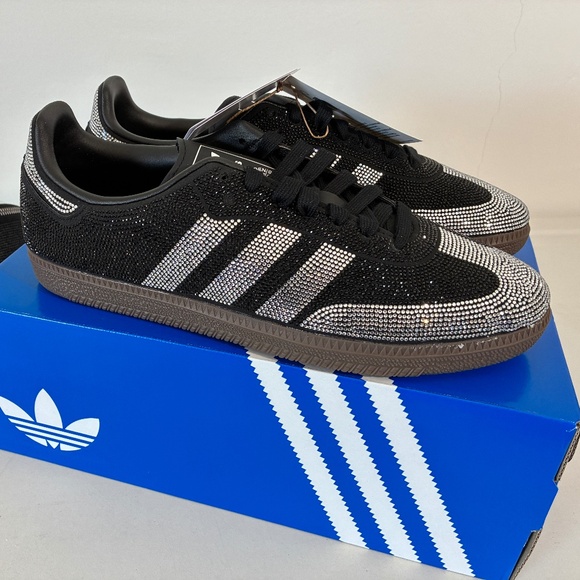 Adidas IH9052 Black Rhinestone Samba OG Sneakers New in Box Women's 9 - Picture 4 of 7
